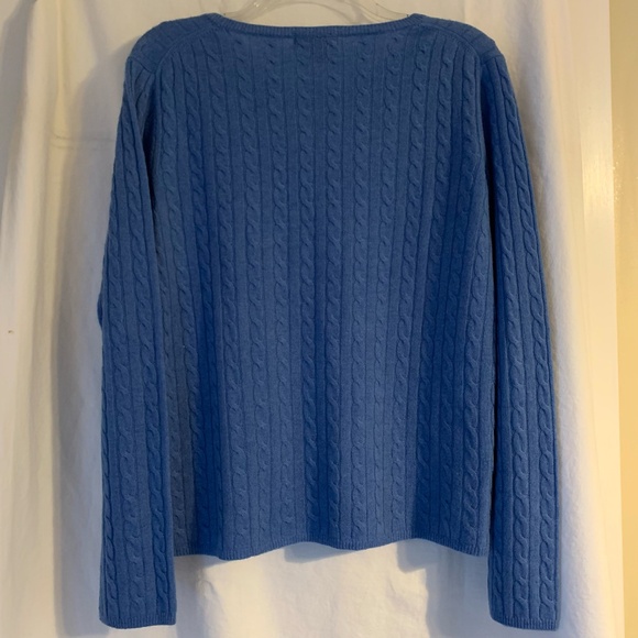 Madison Studio blue cable knit cashmere sweater - Picture 4 of 4